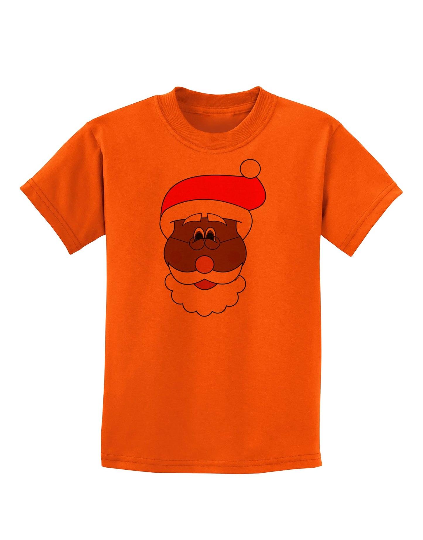 Black Santa Claus Face Christmas Childrens T-Shirt-Childrens T-Shirt-TooLoud-Orange-X-Small-Davson Sales
