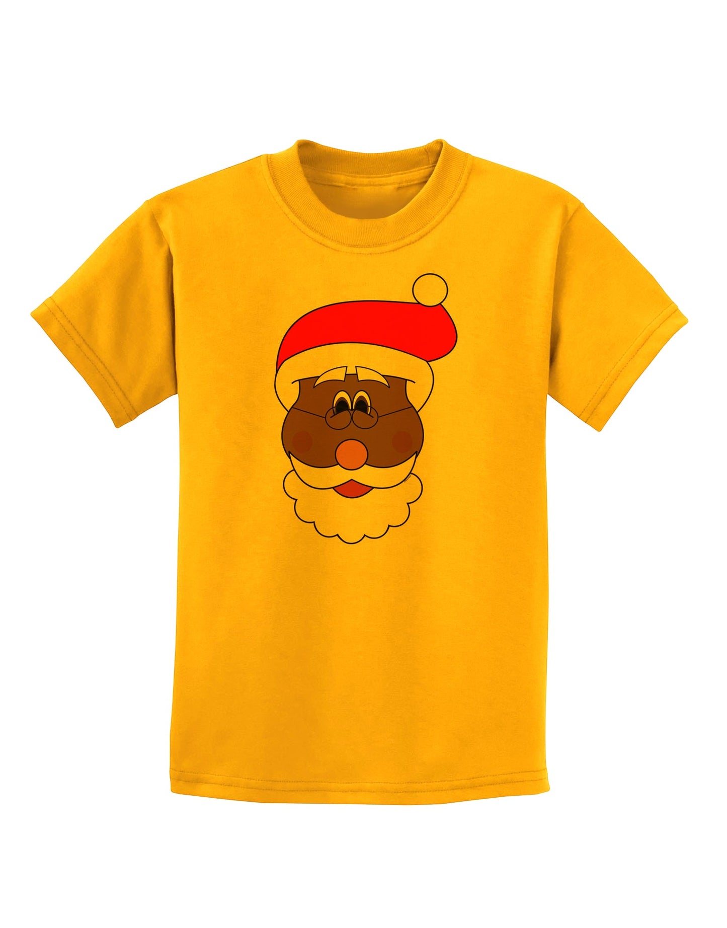 Black Santa Claus Face Christmas Childrens T-Shirt-Childrens T-Shirt-TooLoud-Gold-X-Small-Davson Sales