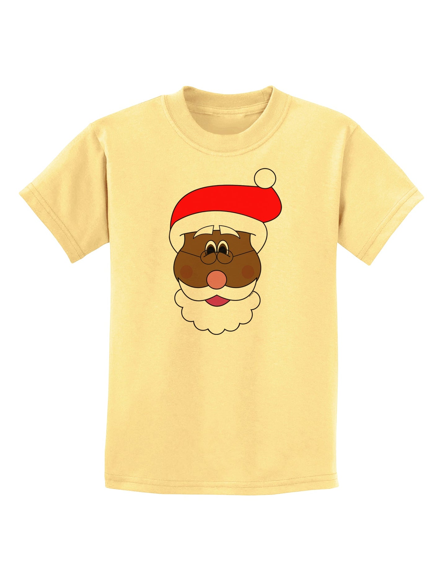 Black Santa Claus Face Christmas Childrens T-Shirt-Childrens T-Shirt-TooLoud-Daffodil-Yellow-X-Small-Davson Sales