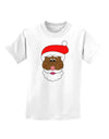 Black Santa Claus Face Christmas Childrens T-Shirt-Childrens T-Shirt-TooLoud-White-X-Small-Davson Sales