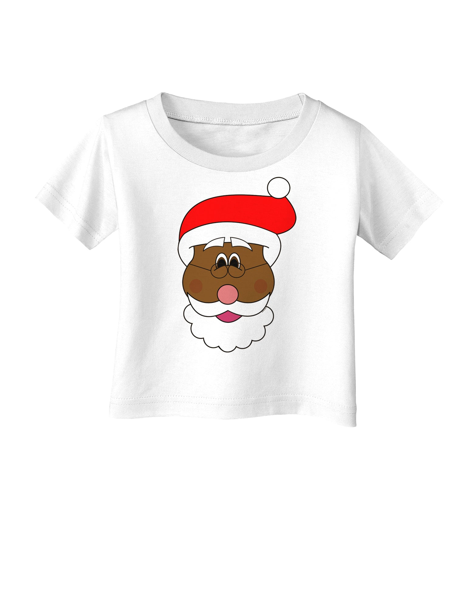 Black Santa Claus Face Christmas Infant T-Shirt-Infant T-Shirt-TooLoud-White-06-Months-Davson Sales
