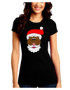 Black Santa Claus Face Christmas Juniors Crew Dark T-Shirt-T-Shirts Juniors Tops-TooLoud-Black-Juniors Fitted Small-Davson Sales