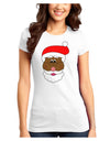 Black Santa Claus Face Christmas Juniors T-Shirt-Womens Juniors T-Shirt-TooLoud-White-Juniors Fitted XS-Davson Sales