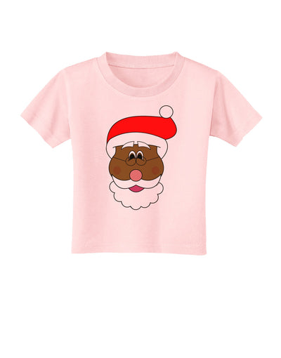 Black Santa Claus Face Christmas Toddler T-Shirt-Toddler T-Shirt-TooLoud-Light-Pink-2T-Davson Sales