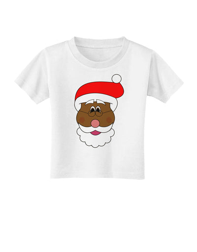 Black Santa Claus Face Christmas Toddler T-Shirt-Toddler T-Shirt-TooLoud-White-2T-Davson Sales