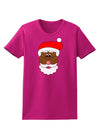 Black Santa Claus Face Christmas Womens Dark T-Shirt-TooLoud-Hot-Pink-Small-Davson Sales