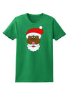 Black Santa Claus Face Christmas Womens Dark T-Shirt-TooLoud-Kelly-Green-X-Small-Davson Sales