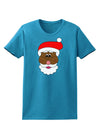 Black Santa Claus Face Christmas Womens Dark T-Shirt-TooLoud-Turquoise-X-Small-Davson Sales