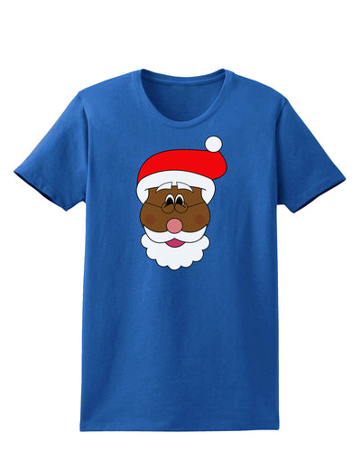 Black Santa Claus Face Christmas Womens Dark T-Shirt-TooLoud-Royal-Blue-X-Small-Davson Sales