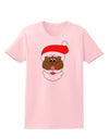 Black Santa Claus Face Christmas Womens T-Shirt-Womens T-Shirt-TooLoud-PalePink-X-Small-Davson Sales