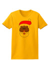 Black Santa Claus Face Christmas Womens T-Shirt-Womens T-Shirt-TooLoud-Gold-X-Small-Davson Sales