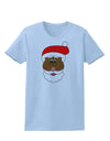 Black Santa Claus Face Christmas Womens T-Shirt-Womens T-Shirt-TooLoud-Light-Blue-X-Small-Davson Sales