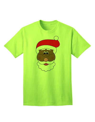 Black Santa Claus Face - Premium Christmas Adult T-Shirt Collection-Mens T-shirts-TooLoud-Neon-Green-Small-Davson Sales