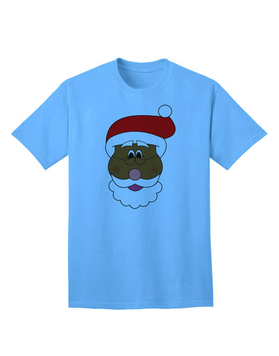 Black Santa Claus Face - Premium Christmas Adult T-Shirt Collection-Mens T-shirts-TooLoud-Aquatic-Blue-Small-Davson Sales