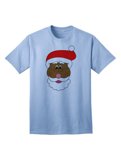 Black Santa Claus Face - Premium Christmas Adult T-Shirt Collection-Mens T-shirts-TooLoud-Light-Blue-Small-Davson Sales