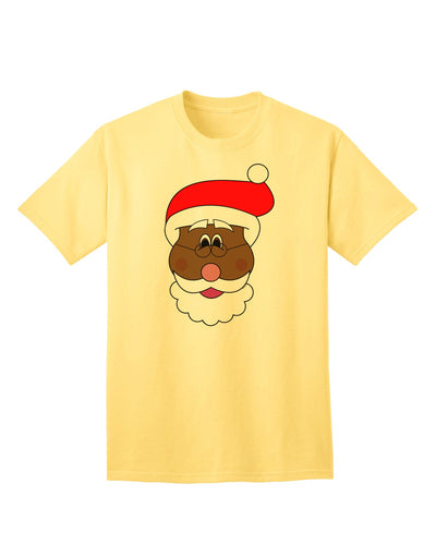 Black Santa Claus Face - Premium Christmas Adult T-Shirt Collection-Mens T-shirts-TooLoud-Yellow-Small-Davson Sales