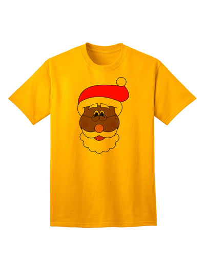 Black Santa Claus Face - Premium Christmas Adult T-Shirt Collection-Mens T-shirts-TooLoud-Gold-Small-Davson Sales