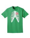 Black Skeleton Bones Ribcage with Heart Adult Dark T-Shirt-Mens T-Shirt-TooLoud-Kelly-Green-Small-Davson Sales