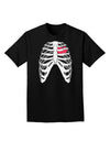 Black Skeleton Bones Ribcage with Heart Adult Dark T-Shirt-Mens T-Shirt-TooLoud-Black-Small-Davson Sales