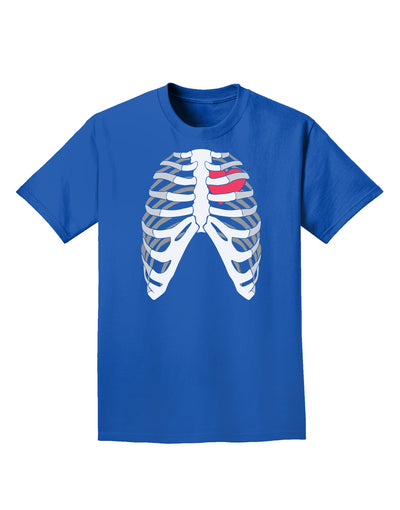 Black Skeleton Bones Ribcage with Heart Adult Dark T-Shirt-Mens T-Shirt-TooLoud-Royal-Blue-Small-Davson Sales