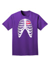 Black Skeleton Bones Ribcage with Heart Adult Dark T-Shirt-Mens T-Shirt-TooLoud-Purple-Small-Davson Sales