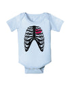 Black Skeleton Bones Ribcage with Heart Baby Romper Bodysuit-Baby Romper-TooLoud-Light-Blue-06-Months-Davson Sales