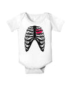 Black Skeleton Bones Ribcage with Heart Baby Romper Bodysuit-Baby Romper-TooLoud-White-06-Months-Davson Sales