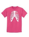 Black Skeleton Bones Ribcage with Heart Childrens Dark T-Shirt-Childrens T-Shirt-TooLoud-Sangria-X-Small-Davson Sales