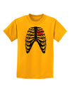 Black Skeleton Bones Ribcage with Heart Childrens T-Shirt-Childrens T-Shirt-TooLoud-Gold-X-Small-Davson Sales