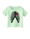 Black Skeleton Bones Ribcage with Heart Infant T-Shirt-Infant T-Shirt-TooLoud-Light-Green-06-Months-Davson Sales