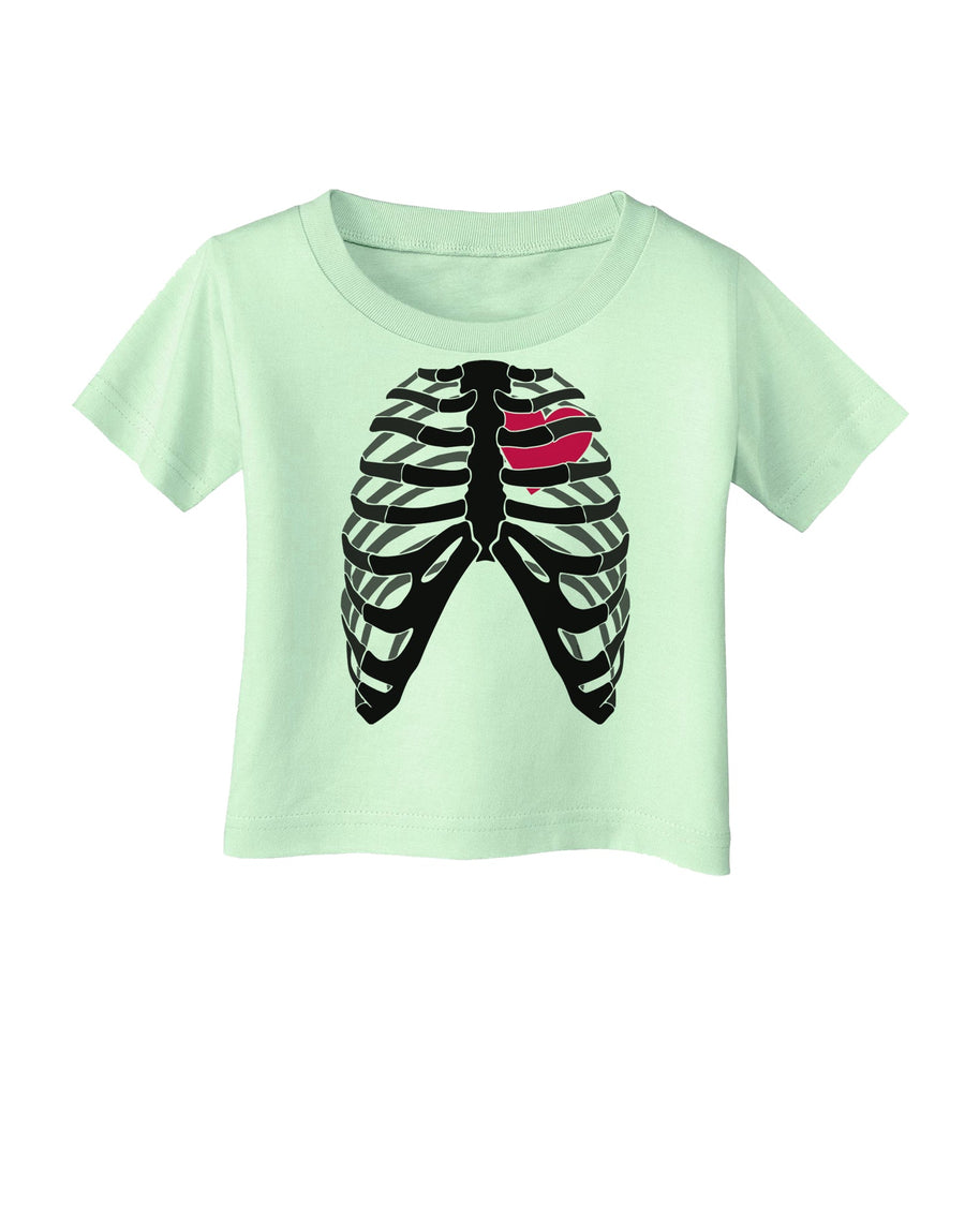 Black Skeleton Bones Ribcage with Heart Infant T-Shirt-Infant T-Shirt-TooLoud-White-06-Months-Davson Sales