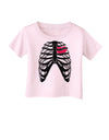 Black Skeleton Bones Ribcage with Heart Infant T-Shirt-Infant T-Shirt-TooLoud-Light-Pink-06-Months-Davson Sales