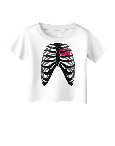 Black Skeleton Bones Ribcage with Heart Infant T-Shirt-Infant T-Shirt-TooLoud-White-06-Months-Davson Sales