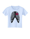 Black Skeleton Bones Ribcage with Heart Toddler T-Shirt-Toddler T-Shirt-TooLoud-Light-Blue-2T-Davson Sales