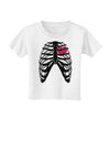 Black Skeleton Bones Ribcage with Heart Toddler T-Shirt-Toddler T-Shirt-TooLoud-White-2T-Davson Sales