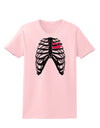 Black Skeleton Bones Ribcage with Heart Womens T-Shirt-Womens T-Shirt-TooLoud-PalePink-X-Small-Davson Sales