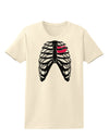 Black Skeleton Bones Ribcage with Heart Womens T-Shirt-Womens T-Shirt-TooLoud-Natural-X-Small-Davson Sales