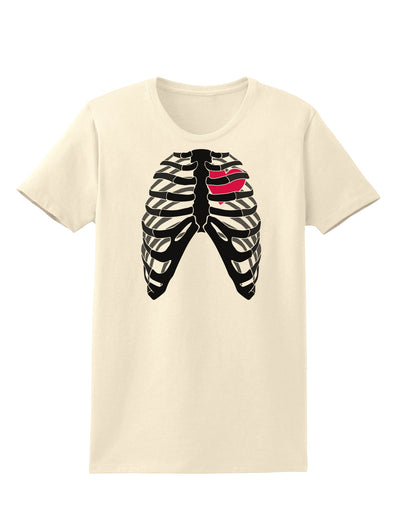 Black Skeleton Bones Ribcage with Heart Womens T-Shirt-Womens T-Shirt-TooLoud-Natural-X-Small-Davson Sales