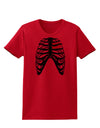 Black Skeleton Bones Ribcage with Heart Womens T-Shirt-Womens T-Shirt-TooLoud-Red-X-Small-Davson Sales