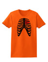 Black Skeleton Bones Ribcage with Heart Womens T-Shirt-Womens T-Shirt-TooLoud-Orange-X-Small-Davson Sales