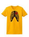 Black Skeleton Bones Ribcage with Heart Womens T-Shirt-Womens T-Shirt-TooLoud-Gold-X-Small-Davson Sales