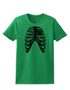 Black Skeleton Bones Ribcage with Heart Womens T-Shirt-Womens T-Shirt-TooLoud-Kelly-Green-X-Small-Davson Sales