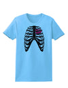 Black Skeleton Bones Ribcage with Heart Womens T-Shirt-Womens T-Shirt-TooLoud-Aquatic-Blue-X-Small-Davson Sales