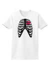 Black Skeleton Bones Ribcage with Heart Womens T-Shirt-Womens T-Shirt-TooLoud-White-X-Small-Davson Sales