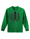 Black Skeleton Ribcage Halloween Adult Long Sleeve Dark T-Shirt-TooLoud-Kelly-Green-Small-Davson Sales