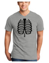 Black Skeleton Ribcage Halloween Adult V-Neck T-shirt-Mens V-Neck T-Shirt-TooLoud-HeatherGray-Small-Davson Sales