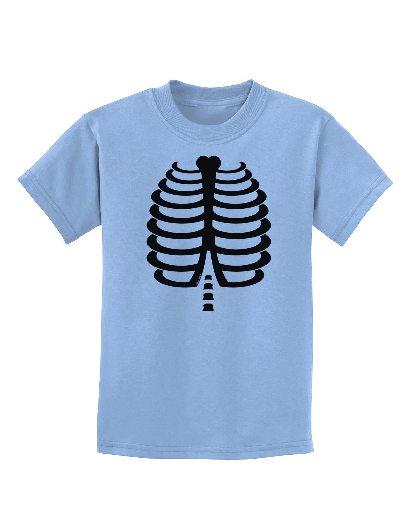Black Skeleton Ribcage Halloween Childrens T-Shirt-Childrens T-Shirt-TooLoud-Light-Blue-X-Small-Davson Sales
