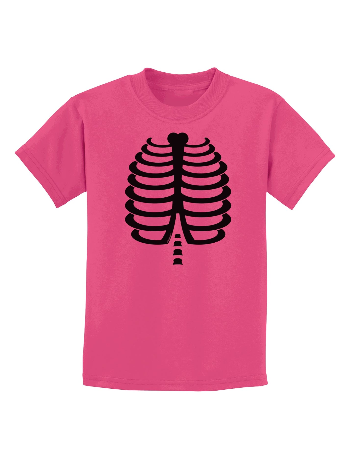 Black Skeleton Ribcage Halloween Childrens T-Shirt-Childrens T-Shirt-TooLoud-Sangria-X-Small-Davson Sales