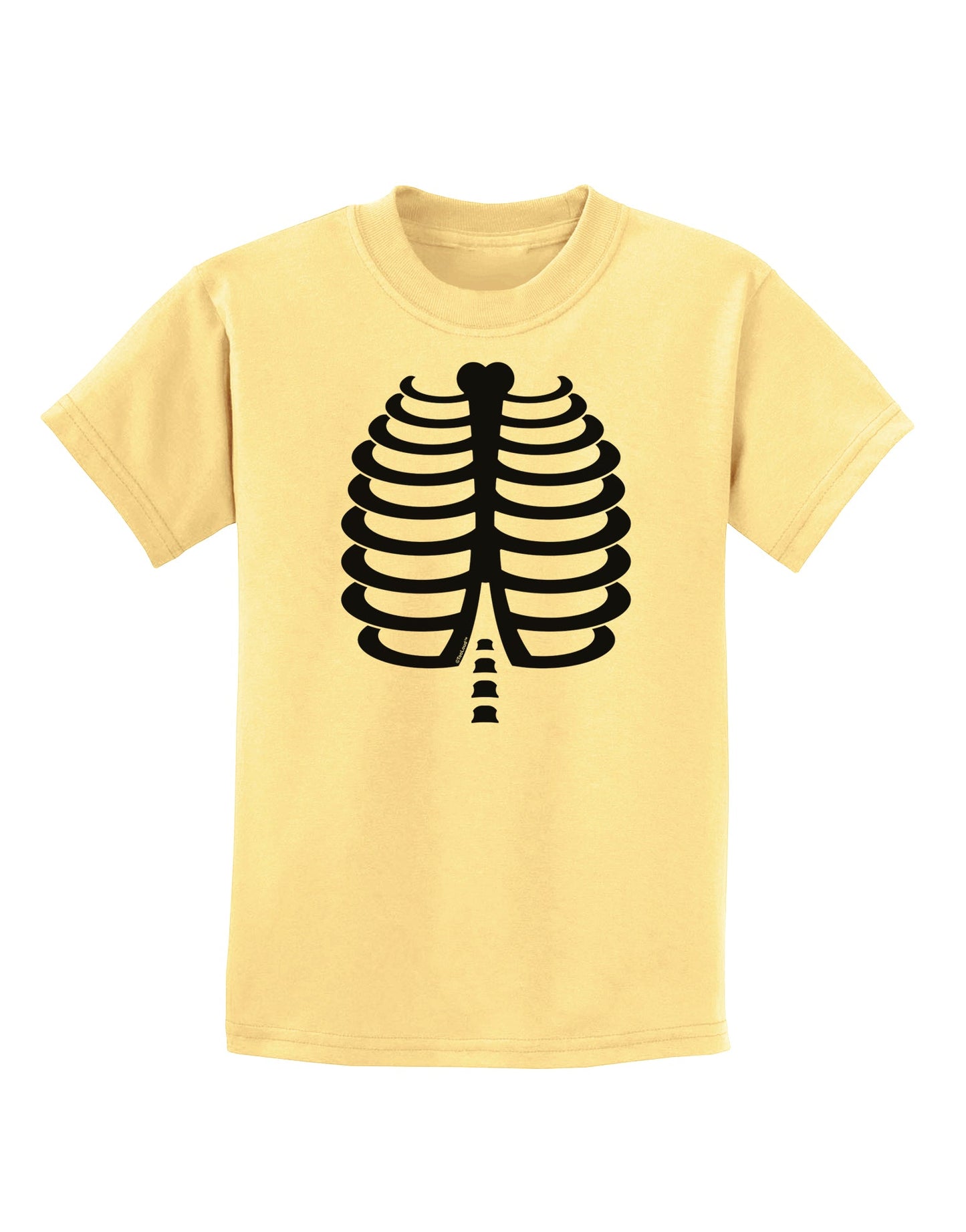 Black Skeleton Ribcage Halloween Childrens T-Shirt-Childrens T-Shirt-TooLoud-Daffodil-Yellow-X-Small-Davson Sales