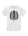 Black Skeleton Ribcage Halloween Childrens T-Shirt-Childrens T-Shirt-TooLoud-White-X-Small-Davson Sales